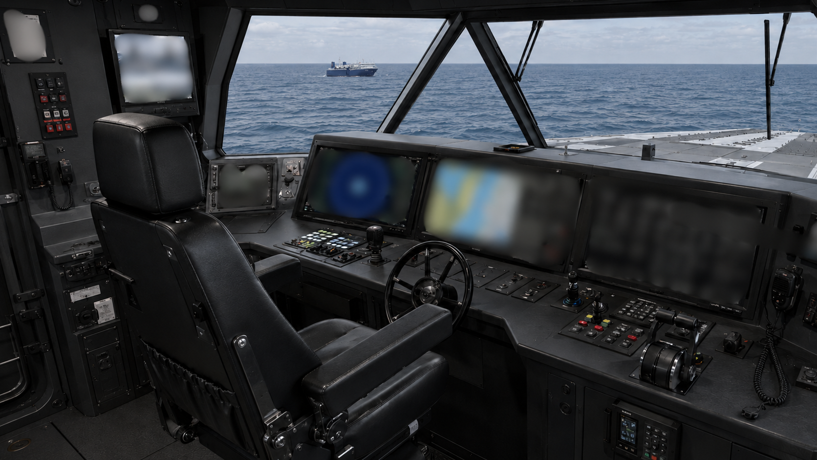 View from the APV bridge across open ocean
